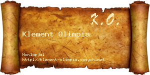 Klement Olimpia névjegykártya