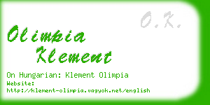 olimpia klement business card
